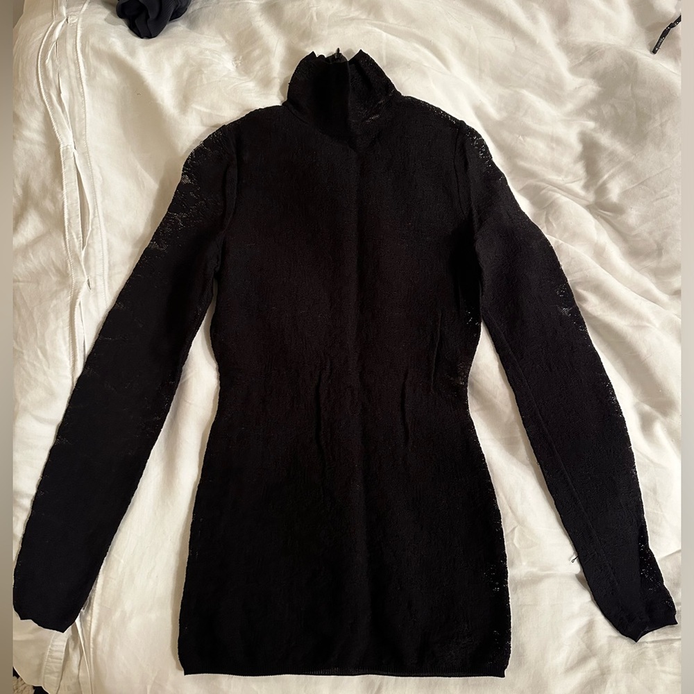 Stella McCarney long sleeve black lace shirt